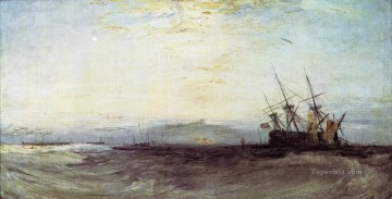 A Ship Aground Romantic Turner Oil Paintings